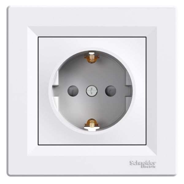 Розетка с з/к со шторками EPH2900221 ASFORA белый Schneider Electric(EPH2900221)