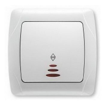 Выключатель 1-кл. прох. с подсв. 90561063 VI-KO CARMEN белый(90561063)