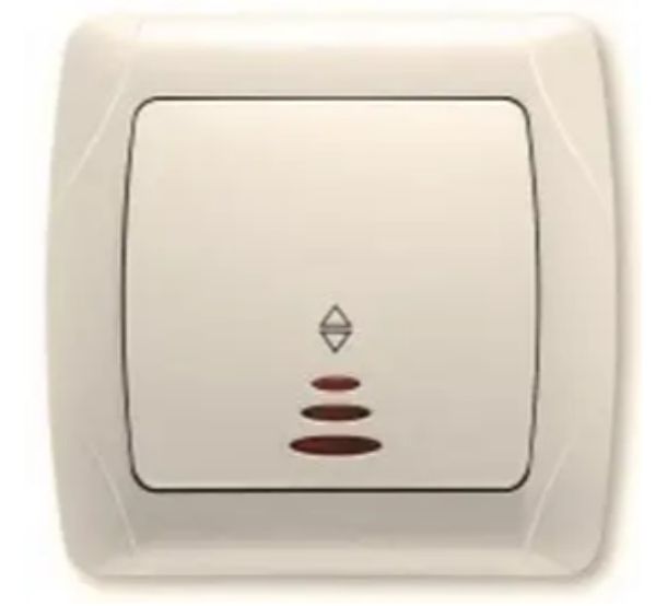 Выключатель 1-кл. прох. с подсв. 90562063 VI-KO CARMEN крем(90562063)
