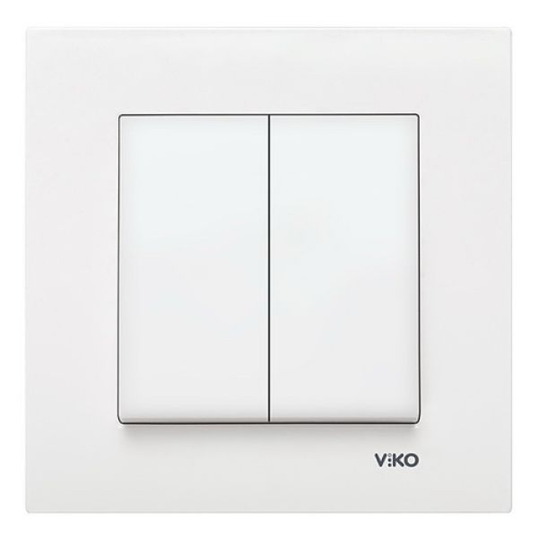 Выключатель 2-кл. 90960002 VI-KO KARRE белый(90960002)