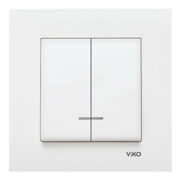 Выключатель 2-кл. с подсв. 90960050 VI-KO KARRE белый(90960050)