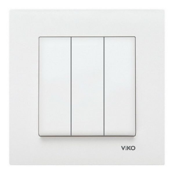 Выключатель 3-кл. 90960068 VI-KO KARRE белый(90960068)