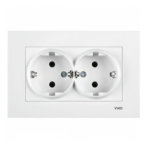 Розетка 2-я с з/к 90960056 VI-KO KARRE белая(90960056)