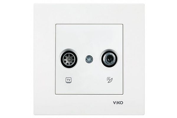 Розетка TV+спутник проходная 90960087 VI-KO VI-KO KARRE белая ()(90960087)