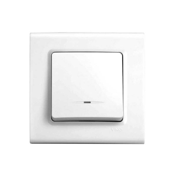 Выключатель 1 кл. с подсв. 90400019 LINNERA белый(90400019)