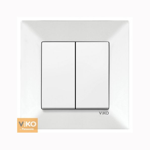 Выключатель 2-кл. 90970002-WH VI-KO Meridian белый(90970002-WH)