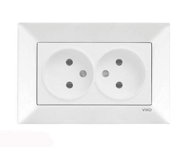 Розетка 2-я без з/к 90970055-WH VI-KO Meridian белая(90970055-WH)
