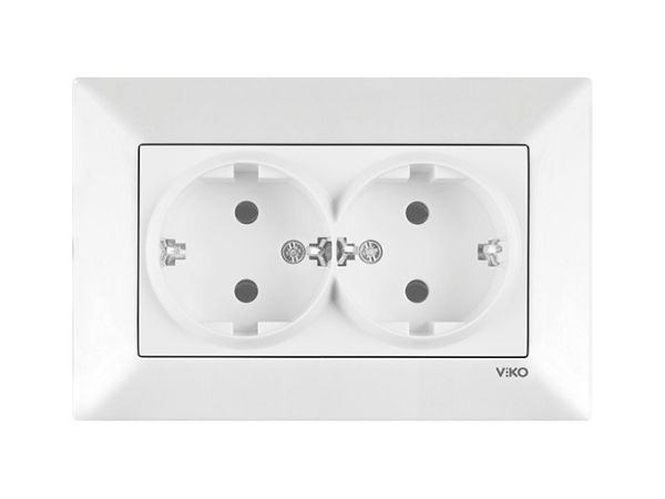 Розетка 2-я с з/к 90970056-WH VI-KO Meridian белая(90970056-WH)