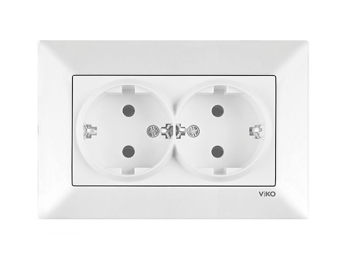 Розетка 2-я с з/к 90970056-WH VI-KO Meridian белая(90970056-WH)