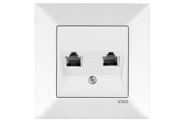 Розетка TF 2-я 90970033-WH VI-KO Meridian белая(90970033-WH)