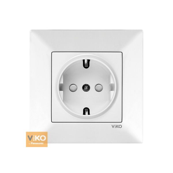Розетка без з/к c защитными шторками 90970043 VI-KO Meridian белая(90970043)