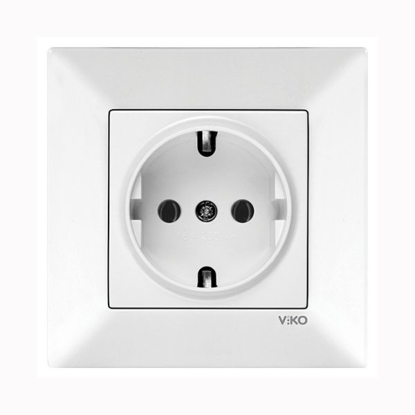 Розетка с з/к 90970008-WH VI-KO Meridian белая(90970008-WH)