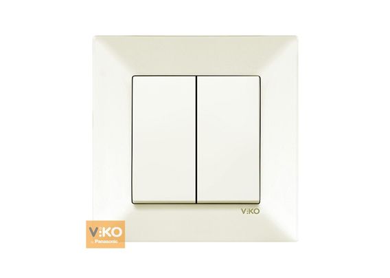 Выключатель 2-кл. 90970202-WH  VI-KO Meridian крем(90970202-WH)