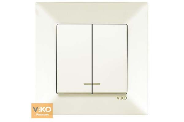 Выключатель 2-кл. с подсвет. 90970250-WH  VI-KO Meridian крем(90970250-WH)