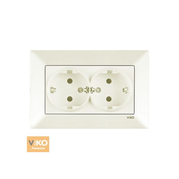 Розетка 2-я с з/к 90970256-WH VI-KO Meridian крем(90970256-WH)