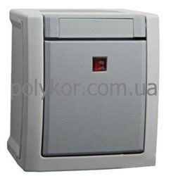 Выключатель 1-кл. н/у с подсв. PACIFIC 90591019 VI-KO IP54 серый(90591019)