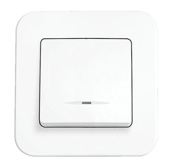 Выключатель 1-кл. с подсв. 90420019 VI-KO Rollina белый(90420019)