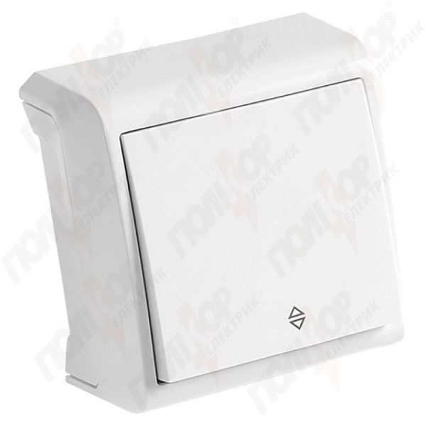 Выключатель 1-кл. прох. наружный 90681004 VERA  белый(90681004)