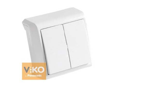Выключатель 2-кл. наружный 90681002 VERA белый(90681002)