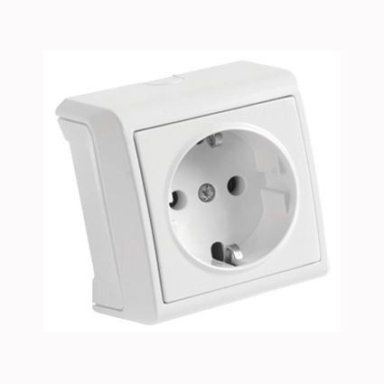 Розетка с з/к наружная 90681008 VERA белая(90681008)