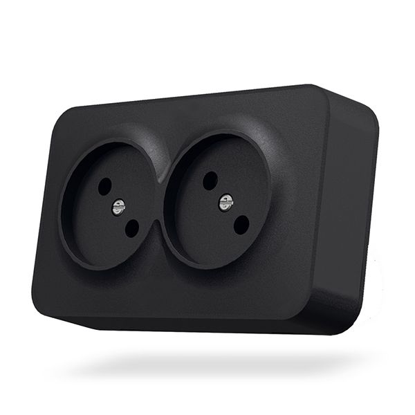 Розетка 2-а зовнішня без з/к VF-BNS22-BG VIDEX BINERA IP20 графіт(VF-BNS22-BG)