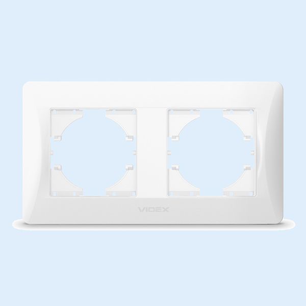 Рамка біла на 2 місця горизонтальна  VF-BNFR2H-W VIDEX BINERA(VF-BNFR2H-W)