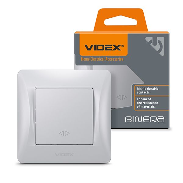 Вимикач 1кл проміжний срібний шовк VF-BNSW1I-SS VIDEX BINERA(VF-BNSW1I-SS)