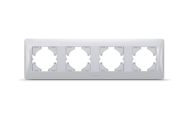 Рамка 4М горизонтальна срібний шовк VF-BNFR4H-SS VIDEX BINERA(VF-BNFR4H-SS)