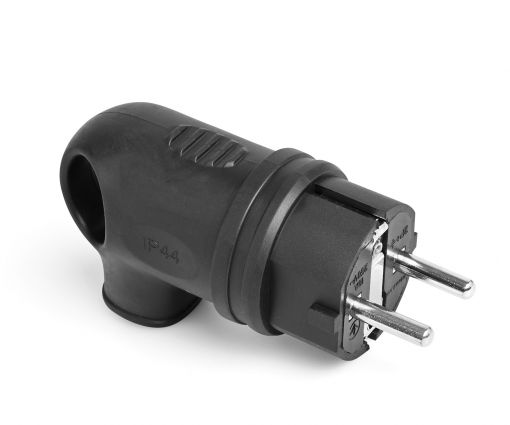 Вилка ТF-PL216IP-B із з/к 16A кутова із ручкою КАУЧУК TITANUM STANDARD(ТF-PL216IP-B)