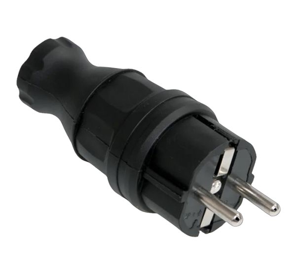 Вилка каучуковая прямая (с з/к ), ВБп3-1-0м ОМЕГА УЭК IP44 НОВИНКА!(PKR01-016-2-UA)