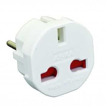 Адаптер "американка" 13А, белый, AY-KA, (77 141 00)(62-23-10)
