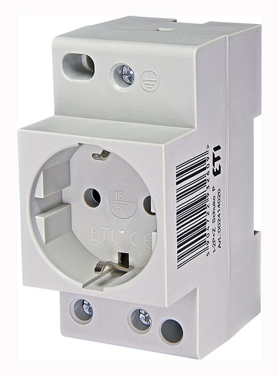 Розетка на DIN рейку  t-2P+Z SCHUKO (Р) ETI(2414020)