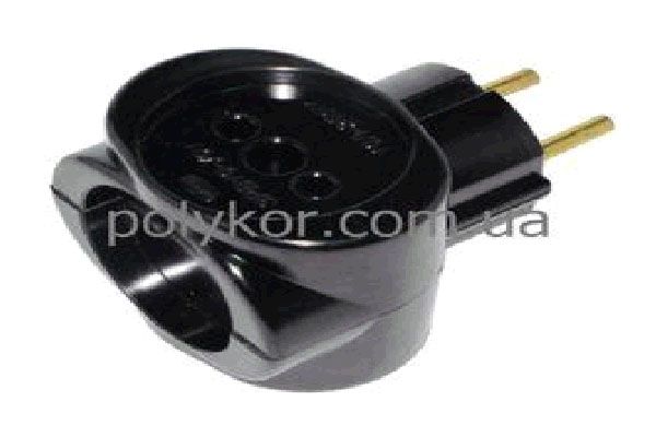 Трійник без з/з "Токер" чорний, 6 А(S 1001)