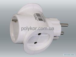 Трійник із з/к "Токер" білий, 16 А(S 1002)