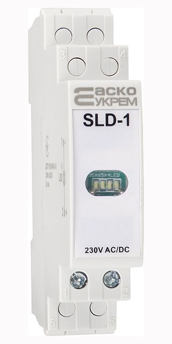 Лампа сигнальна SLD-1 230V AC/DC на DIN-рейку біла Аско(A0140030035)