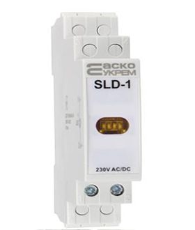 Лампа сигнальна SLD-1 230V AC/DC на DIN-рейку жовтий Аско(A0140030033)