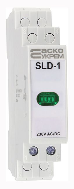 Лампа сигнальная SLD-1 230V AC/DC на DIN-рейку зеленая Аско(A0140030031)