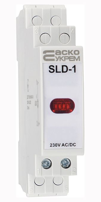 Лампа сигнальна SLD-1 230V AC/DC на DIN-рейку червона Аско(A0140030032)