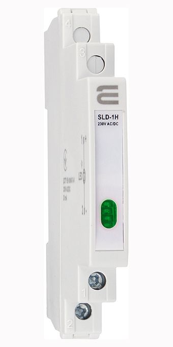 Лампа сигнальна SLD-1H 9mm 230V AC/DC на DIN-рейку зелена Аско(A0140030002)
