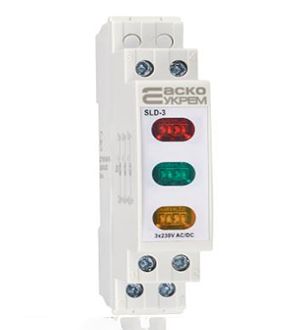 Лампа сигнальна SLD-3 230V AC/DC на DIN-рейку (Червоний, зелений, жовтий) Аско(A0140030036)