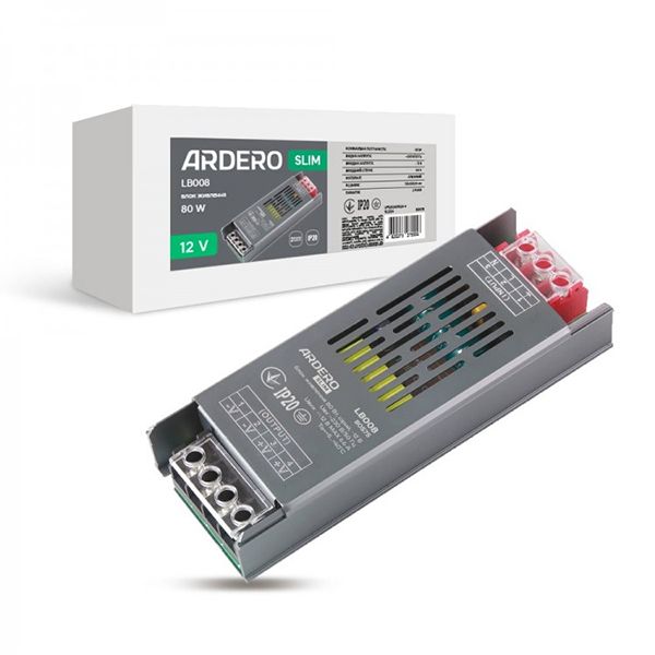 Блок питания LB008 DC12 80W 135*50*24мм  ARDERO ІР20(8460)