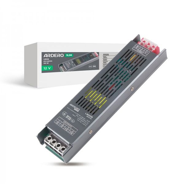 Блок питания LB008 DC12 120W 205*50*24мм ARDERO ІР20(8461)