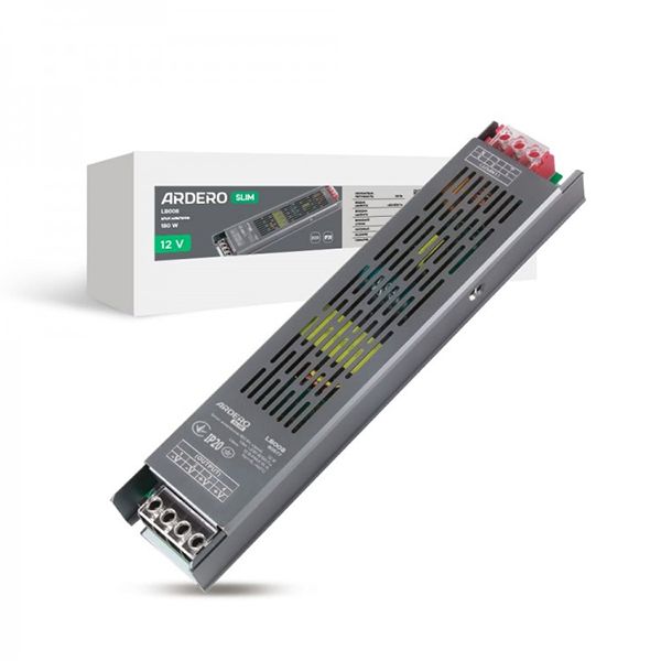 Блок питания LB008 DC12 180W 235*50*24мм ARDERO ІР20(8462)
