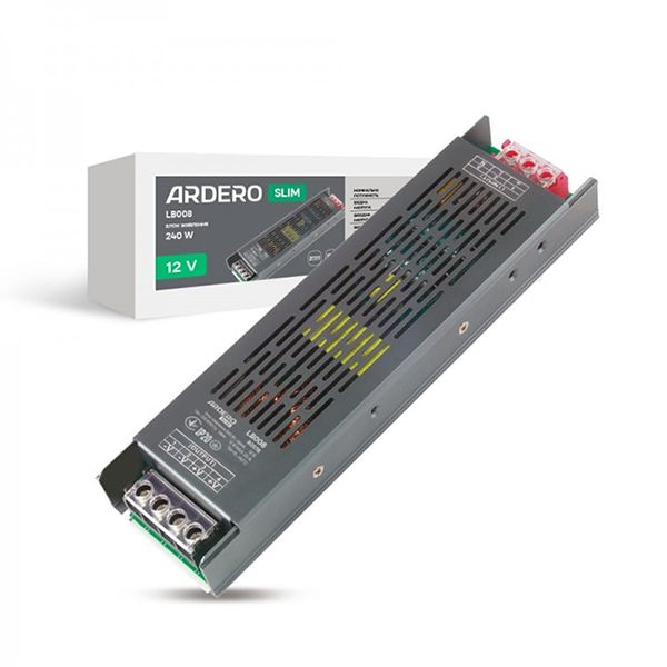 Блок питания LB008 DC12 240W 226*60*28мм ARDERO ІР20(8463)
