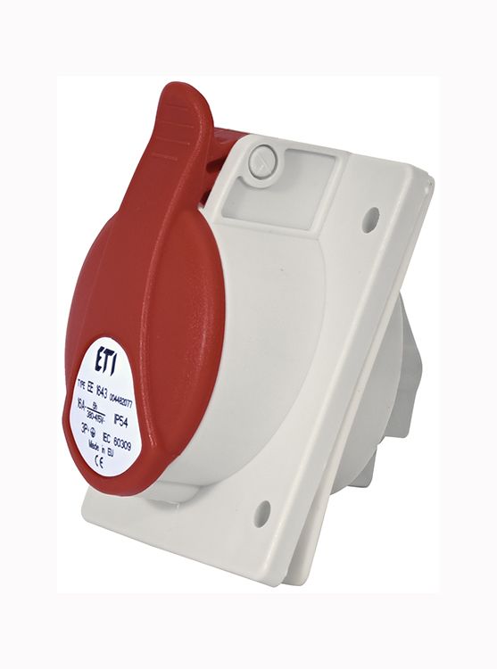 Розетка вбудована EE-1643 ІР54 (16А, 400V, 3P+PE) ETI(4482077)