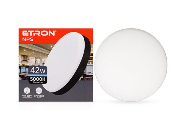 Светильник LED ETRON 42W 5000K круг 1-EMP-736 чорний(1-EMP-736)