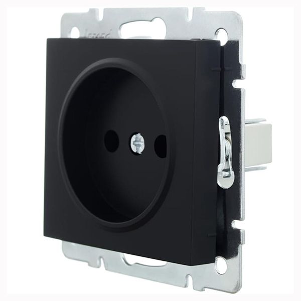 Розетка без з/к Lezard VESNA антрацит(742-4288-121B)