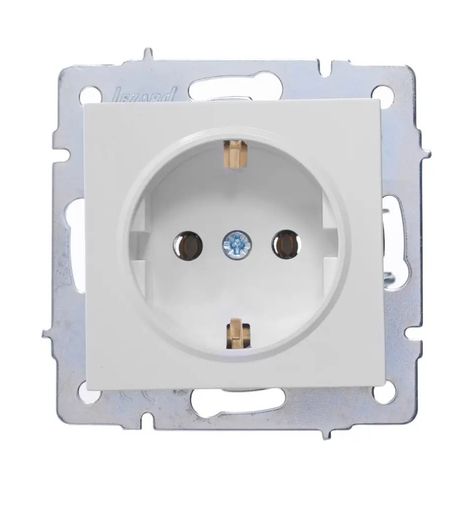 Розетка з з/к Lezard VESNA сіра (Платина)(742-3588-122B)