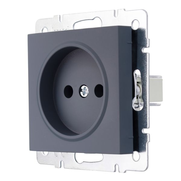 Розетка без з/к Lezard VESNA графіт (Шефілд Грей)(742-3488-121B)