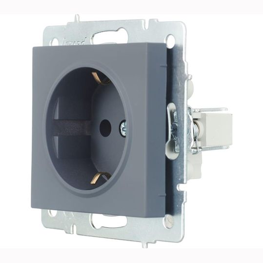 Розетка з з/к Lezard VESNA графіт (Шефілд Грей)(742-3488-122B)